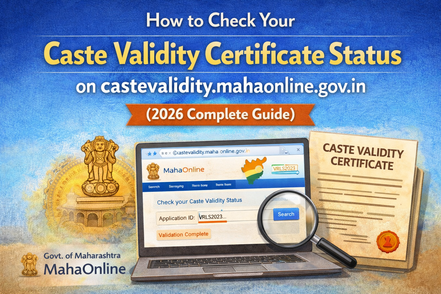 Check Caste Validity Certificate Status castevalidity.mahaonline.gov.in
