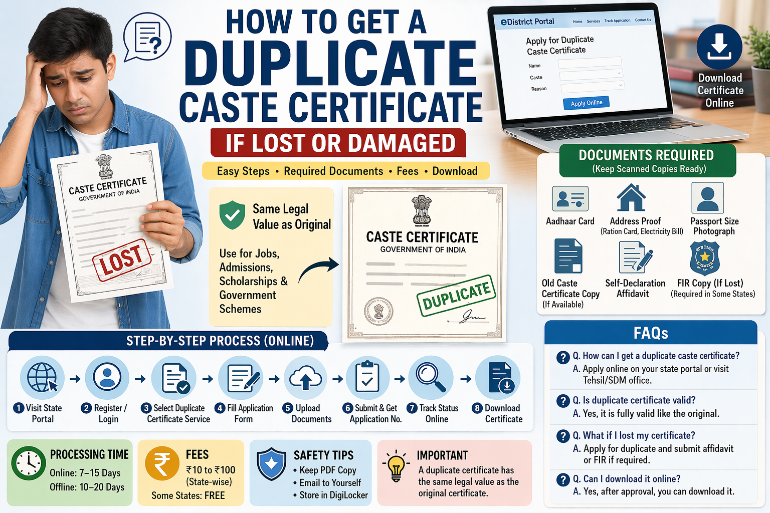 How to Get a Duplicate Caste Certificate if Lost or Damaged. How to Get a Duplicate Caste Certificate